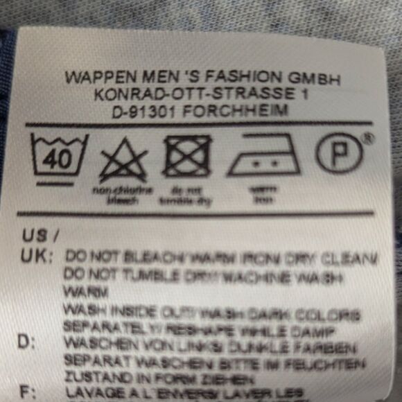 Desoto Men's 3XL Konrad Jersey Shirt Button Up Navy Print Collared Long Sleeve - Picture 6 of 10